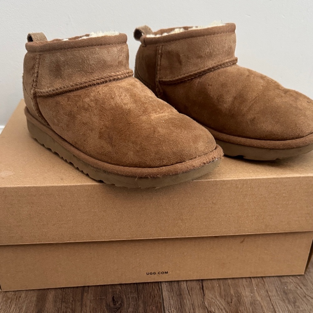 UGG Chestnut Suede Slip-On Boots